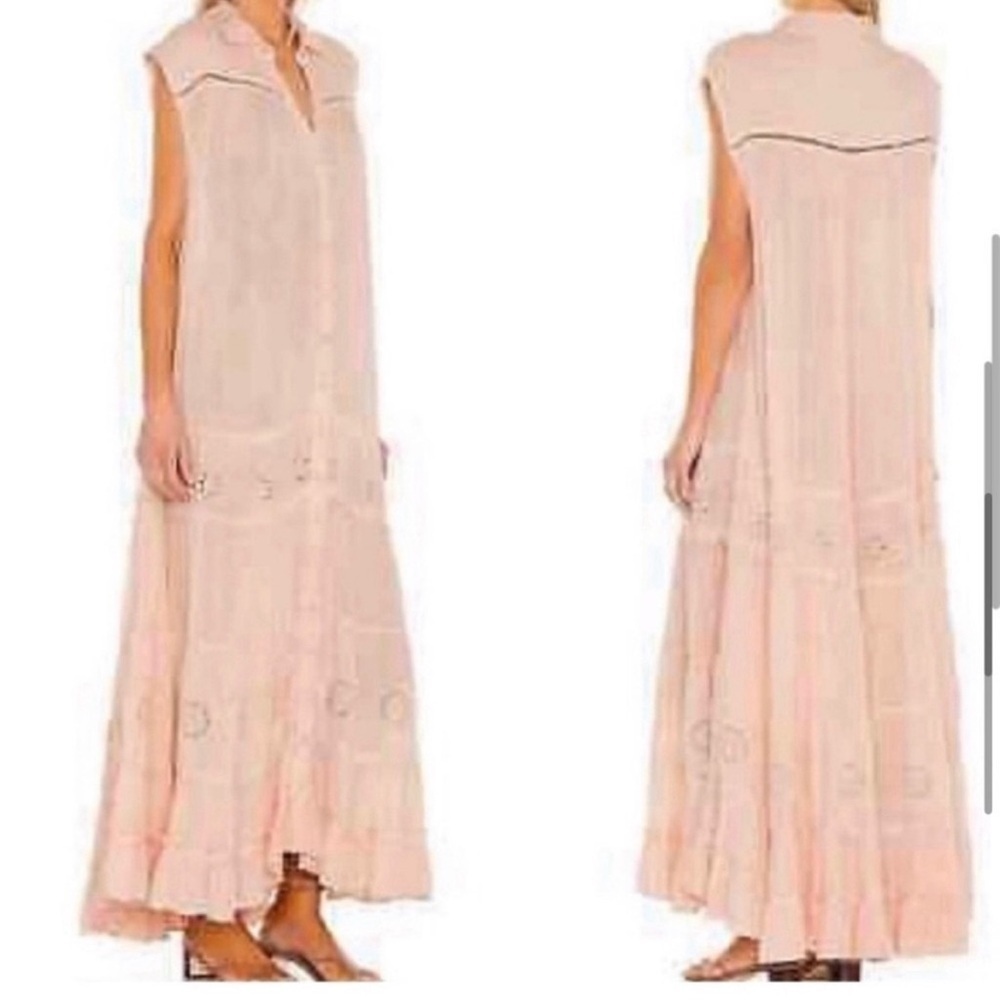 Free People Pretty Cozy Maxi Smock Dress Ecru maxi - Picture 9 of 16